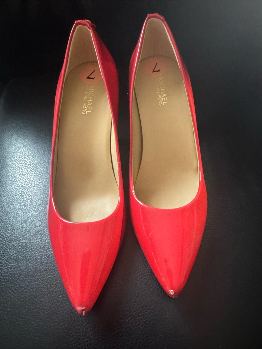 Michael Kors Red Patent Pointed-Toe Pumps